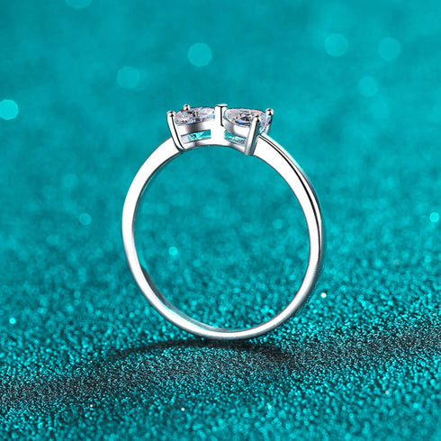 Heart Shaped Moissanite Bow Ring Jax - Jewelry